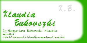 klaudia bukovszki business card